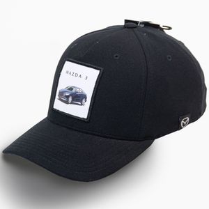 GORRA NEGRA, PARCHE MAZDA 3 AZUL